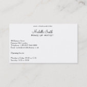 シックなピンクとブラックの水色のリップメイクアップ 名刺 (裏面)