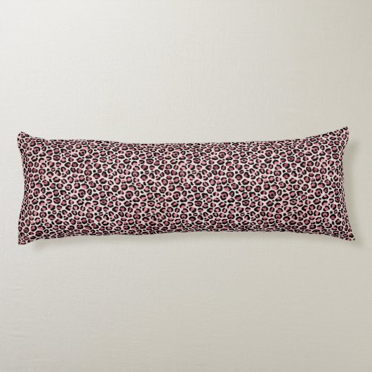 シックなピンクとブラックレオパードプリント抱き枕 ボディピロー (裏面)