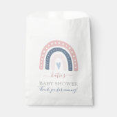 シックなピンクとブルーのレインボーベビーシャワー フェイバーバッグ (正面)