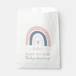 シックなピンクとブルーのレインボーベビーシャワー フェイバーバッグ