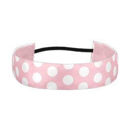 シックなピンクと白いドット1.5インチダブルサテン アスレチックヘッドバンド