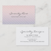 シックなピンクと紫のグラデーションファッションストライプデザイン 名刺 (正面/裏面)