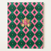 シックなピンクと緑のダイヤモンドモチーフ プランナー手帳 (裏面)