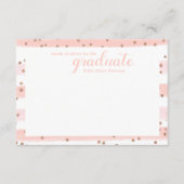 シックなピンクと金ゴールドの単語のアドバイス卒業カード アドバイスカード (正面)
