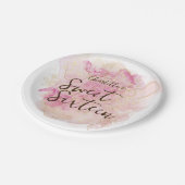 シックなピンクと金ゴールドの水の色の甘い16パーティー ペーパープレート (アングル)