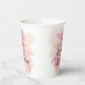 シックなピンクと金ゴールドの水の色の甘い16パーティー 紙コップ (左)