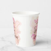 シックなピンクと金ゴールドの水の色の甘い16パーティー 紙コップ (右)