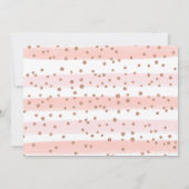 シックなピンクと金ゴールドストライプのの大学院パーティーカード 招待状 (裏面)