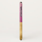 シックなピンクと金ゴールドフローラクラウン Case-Mate iPhoneケース (裏面/左)