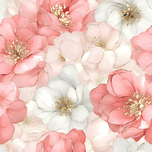 シックなピンクと金ゴールドフローラナプキン名前をカスタムする