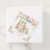 シックなピンクと金ゴールドフローラフクロウ赤ちゃんシャワー誕生日 フェイバータグ (インサイチュ)