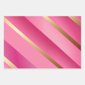 シックなピンクと金ゴールド ラッピングペーパーシート (正面3)