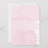 シックなピンクのさくらんぼブロッサムジオメトリックウェディングシャワー 招待状 (裏面)