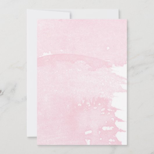 シックなピンクのさくらんぼブロッサムジオメトリックウェディングシャワー 招待状 (裏面)