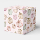 シックなピンクのカボチャの女の子の赤ちゃんシャワー フェイバーボックス (裏面サイド)