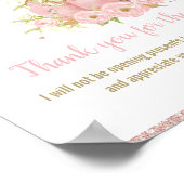 シックなピンクのカボチャ誕生日がギフトを開かない ポスター (角)