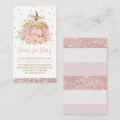 シックなピンクのカボチャ赤ちゃんシャワー女の子が本を持ってくる エンクロージャーカード (正面/裏面)