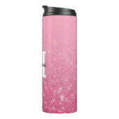 シックなピンクのグラデーションフェイクグリッターモノグラム タンブラー (回転右)