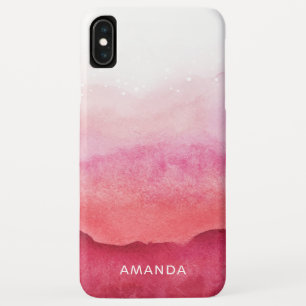シックなピンクのグラデーション水の色の泡モノグラム iPhone XS MAXケース