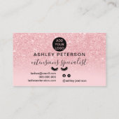 シックなピンクのグリッターがキラキラグラデーションッガーリークの睫毛 名刺 (裏面)