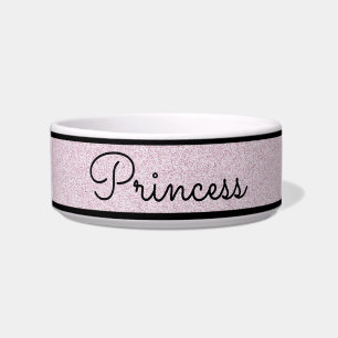 シックなピンクのグリッターカスタマイズキャットボウル ボウル