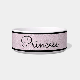 シックなピンクのグリッターカスタマイズキャットボウル ボウル