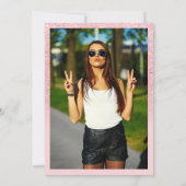 シックなピンクのグリッターグラデーショングラデーション写真こんにちは30 招待状 (裏面)