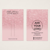 シックなピンクのグリッタージュエリーのヘアクリップ表示 (正面&裏面)