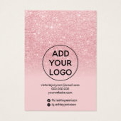 シックなピンクのグリッタージュエリーのヘアクリップ表示 (裏面)