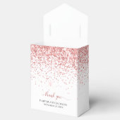 シックなピンクのグリッターホワイトサンキュー結婚ズ フェイバーボックス (オープン)