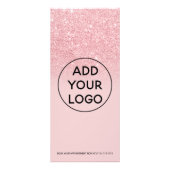 シックなピンクのグリッター書道のヘアメイクアップ価格 ラックカード (裏面)