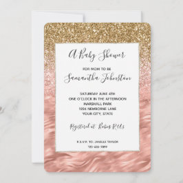 シックなピンクのグリッツゼブラプリント赤ちゃんシャワー 招待状