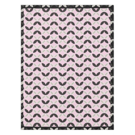 シックなピンクのグレーと白のフローラ花びらパターン テーブルクロス