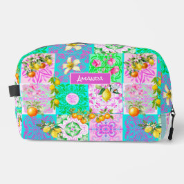 シックなピンクのシチリアのシトラスのコラージュフローラタイル ドップキット