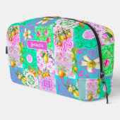 シックなピンクのシチリアのシトラスのコラージュフローラタイル ドップキット (右コーナー)