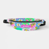 シックなピンクのシチリアのシトラスのコラージュフローラタイル ファニーパック (正面)