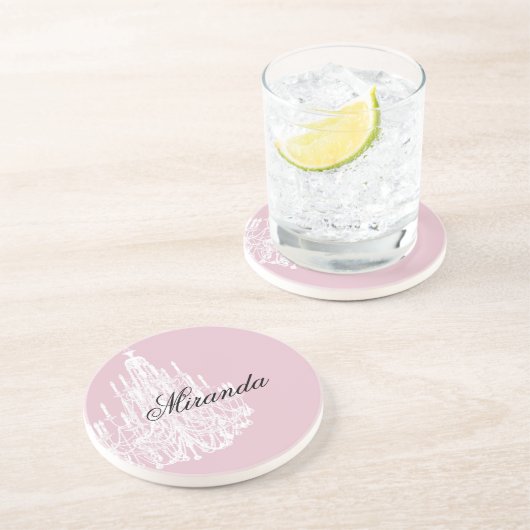 シックなピンクのシャンデリア コースター (側面)