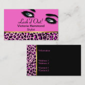 シックなピンクのジャガーおよび目の名刺 名刺 (正面/裏面)