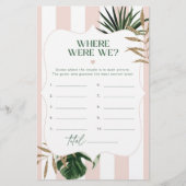 シックなピンクのトロピカルどこ我々のブライダルゲーム (正面)