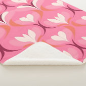 シックなピンクのハートオギー シェルパブランケット (3/4)