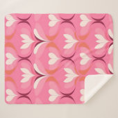 シックなピンクのハートオギー シェルパブランケット (正面(横))