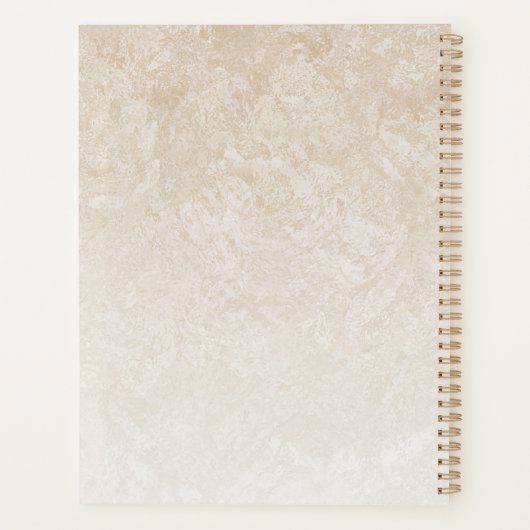 シックなピンクのバラの名パーソナライズされた前 プランナー手帳 (裏面)