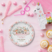 シックなピンクのバラの森林ベビーシャワーの女の子の誕生日 ペーパープレート (パーティー)
