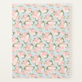 シックなピンクのバラ – スカイブルーとホワイト水玉模様 プランナー手帳 (裏面)