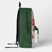 シックなピンクのバラ プリントバックパック (左)