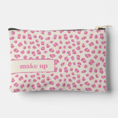 シックなピンクのヒョウのパタパーソナライズされたーン アクセサリーポーチ (裏面)