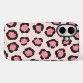 シックなピンクのヒョウ柄  Case-Mate iPhoneケース (裏面 (横))