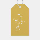 シックなピンクのフェイク金ゴールドグリッターチータープリントモノグラム ギフトタグ (裏面)