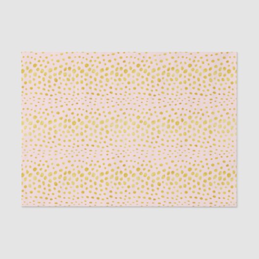 シックなピンクのフェイク金ゴールドグリッターチータープリントモノグラム 薄葉紙 (正面)