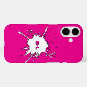 シックなピンクのフクシアスプラッシュ Case-Mate iPhoneケース (裏面 (横))